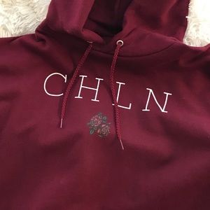 Custom “CHLN” Hoodie/ Maroon/Burgundy
